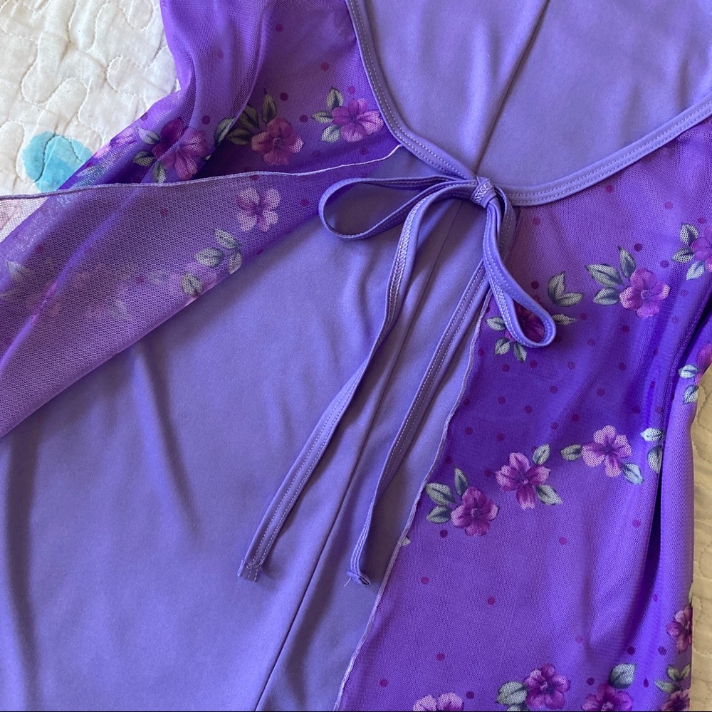 Vintage 90s Mesh Layered Flower Print Dress 🌸 - Picture 4 of 5